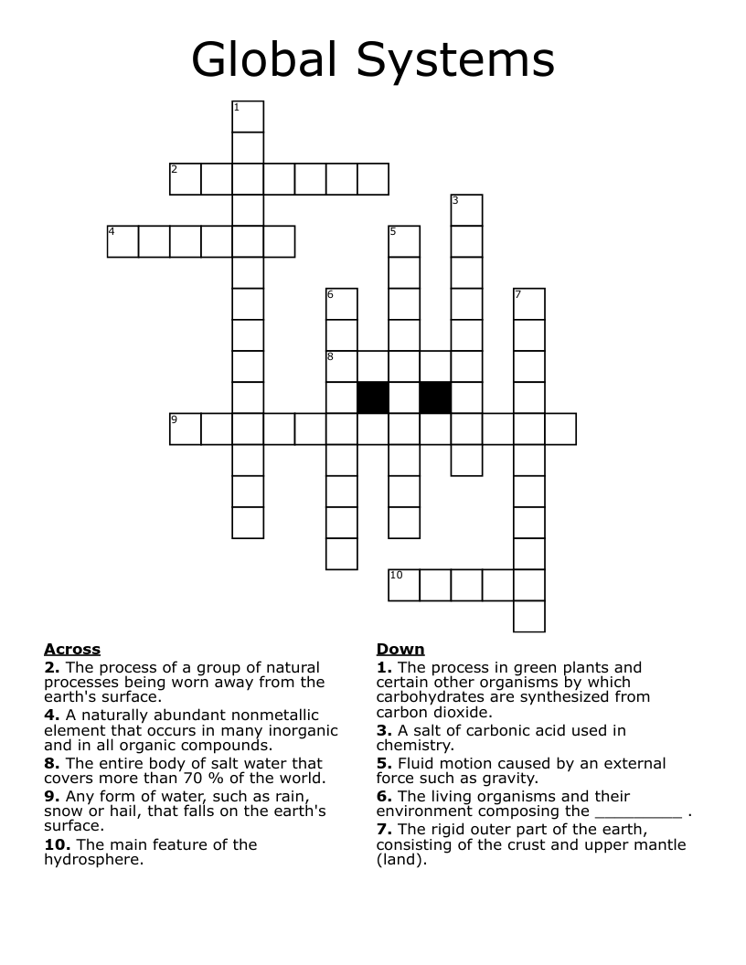 Global Systems Crossword