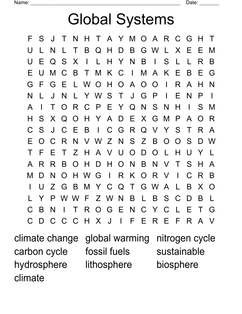 Global Systems Word Search