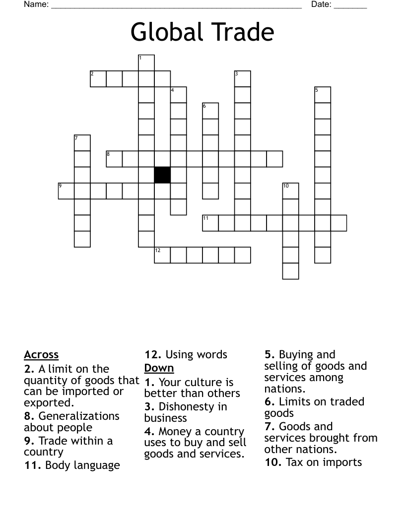 Global Trade Crossword