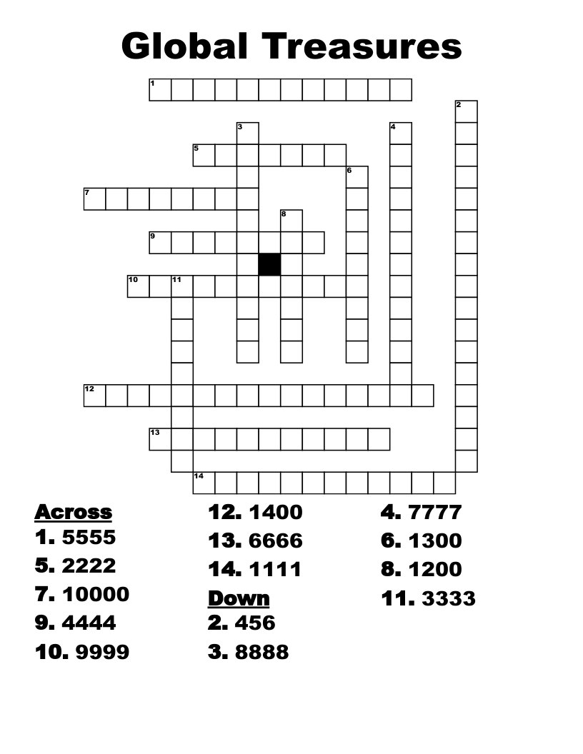 Global Treasures Crossword