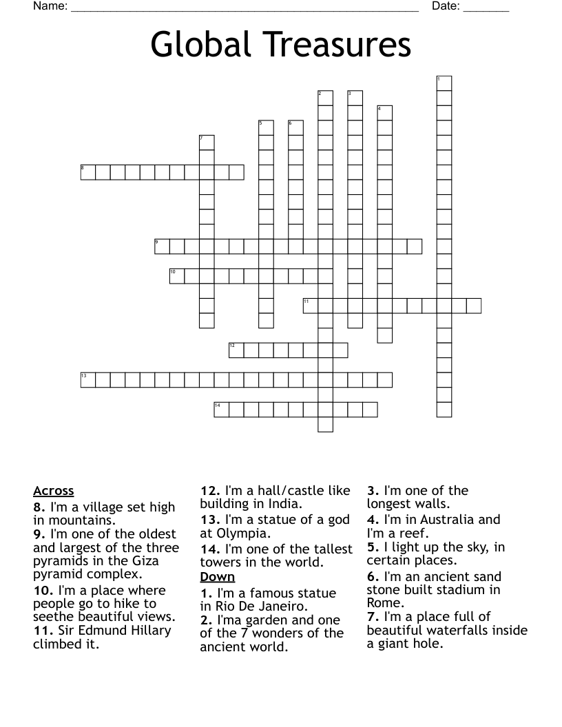 Global Treasures Crossword