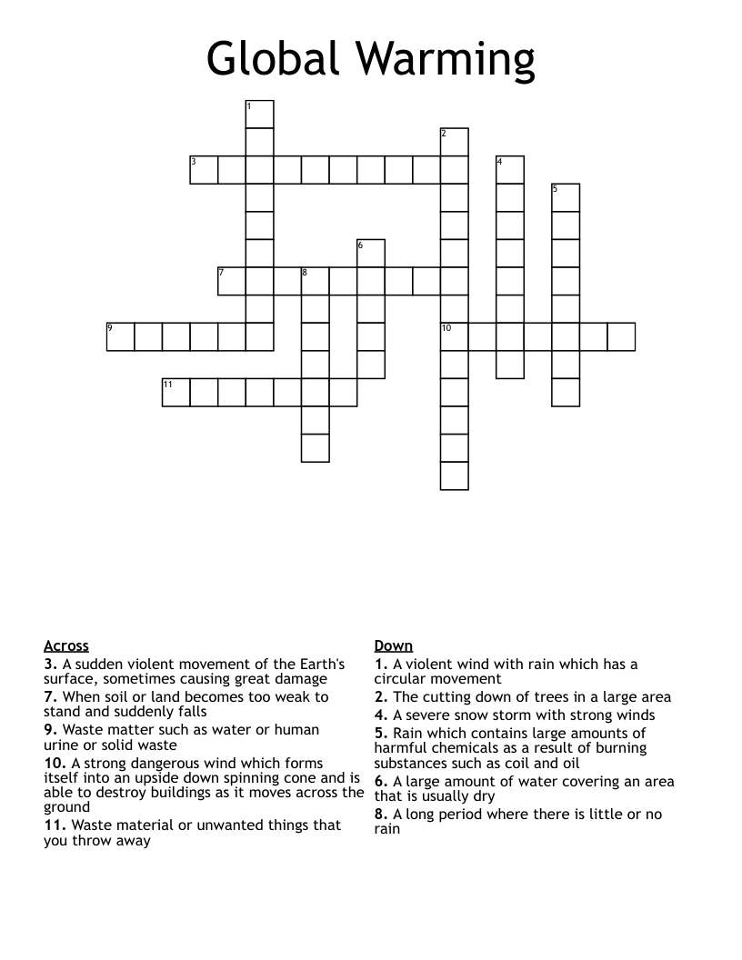 Global Warming Crossword