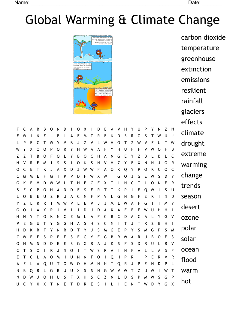 Global Warming & Climate Change Word Search