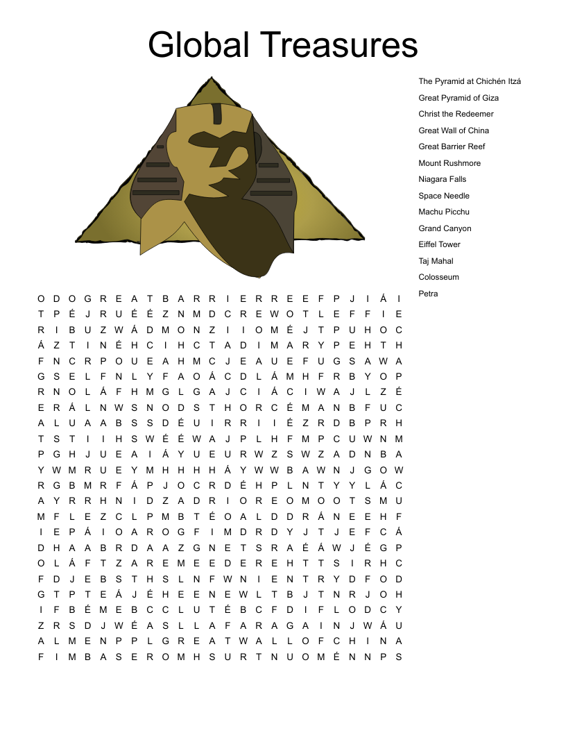 Global Treasures Word Search