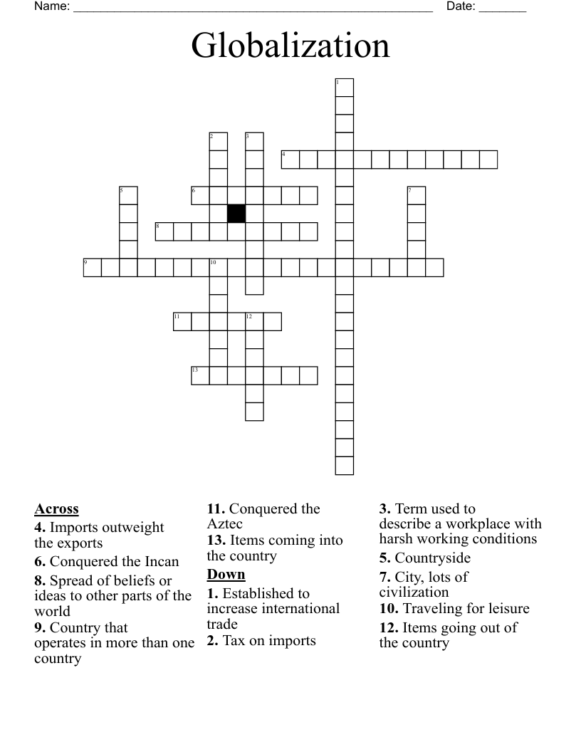 Globalization Crossword
