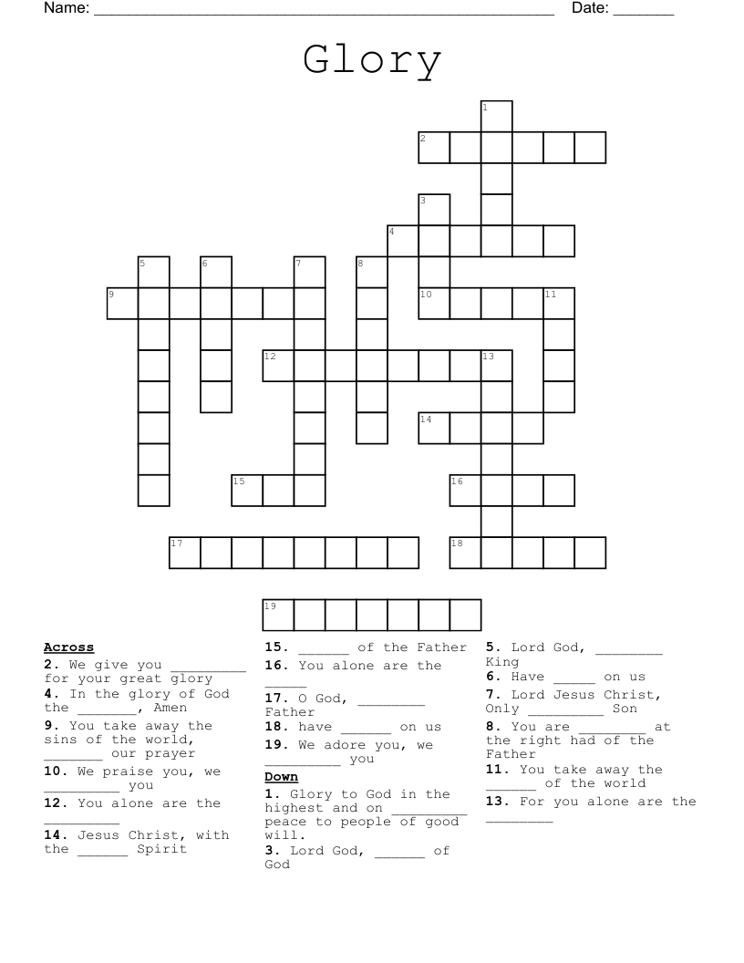 Glory Crossword