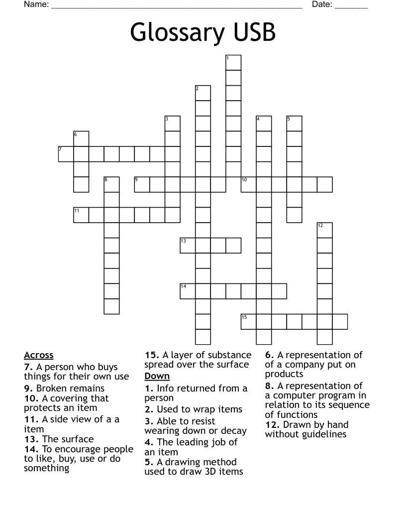 Glossary USB Crossword