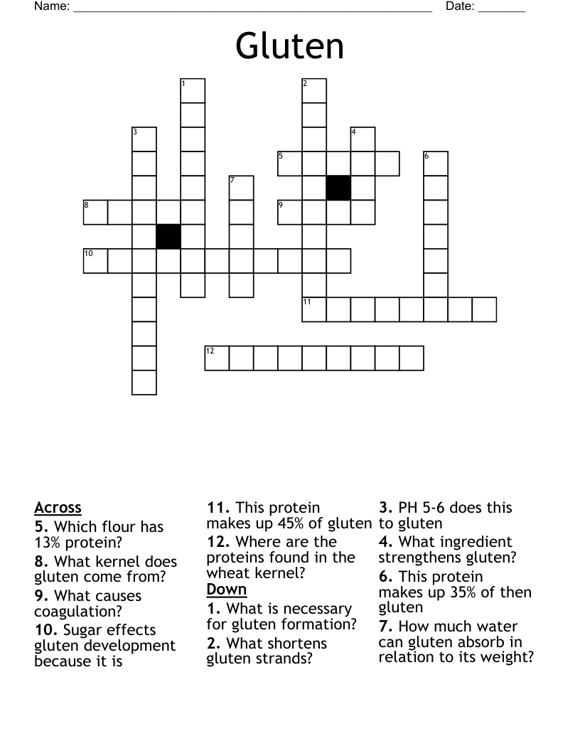 Gluten Crossword