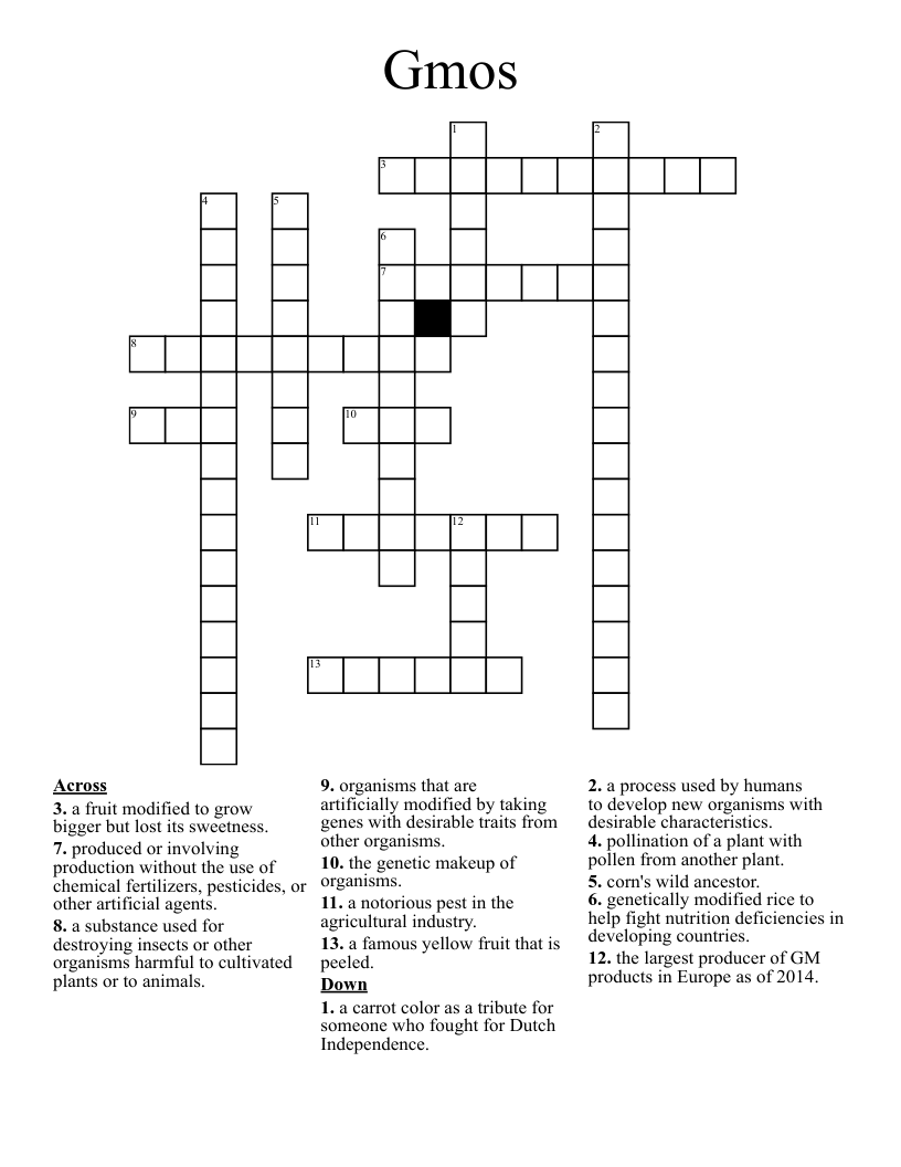 Gmos Crossword