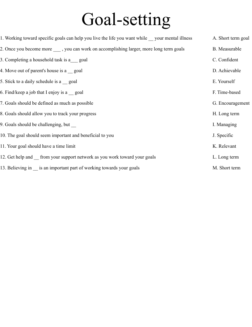 Goal-setting Worksheet