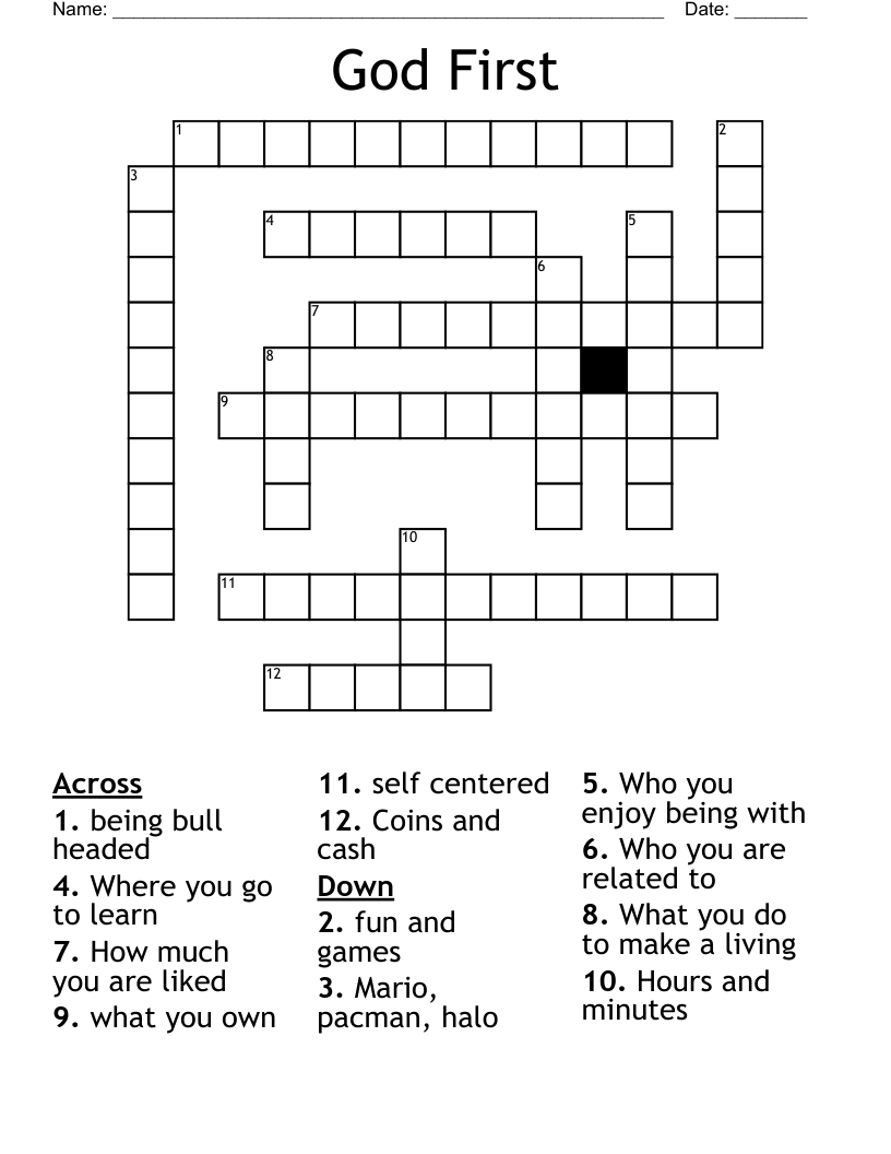 God First Crossword