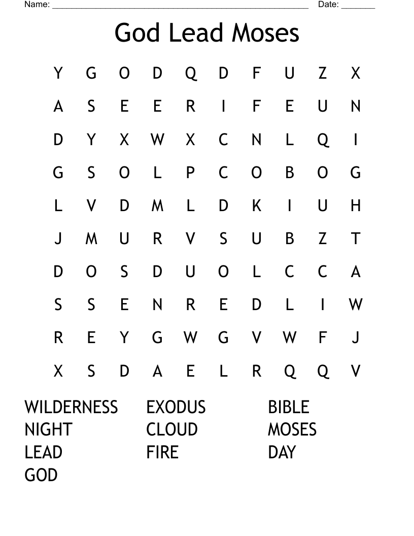 God Lead Moses Word Search