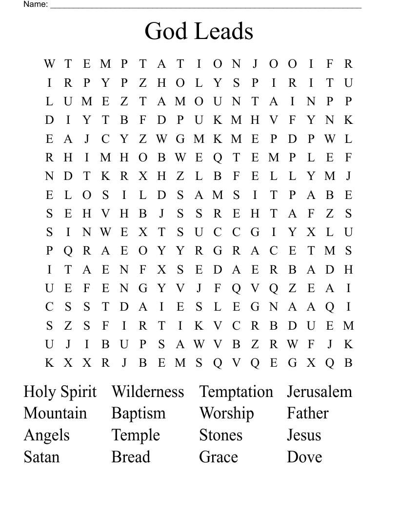 God Leads Word Search