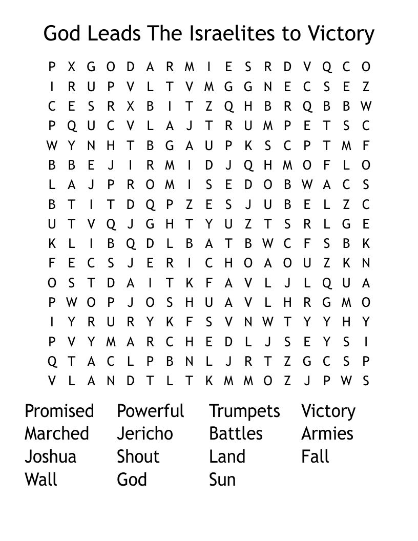 God Leads The Israelites to Victory Word Search