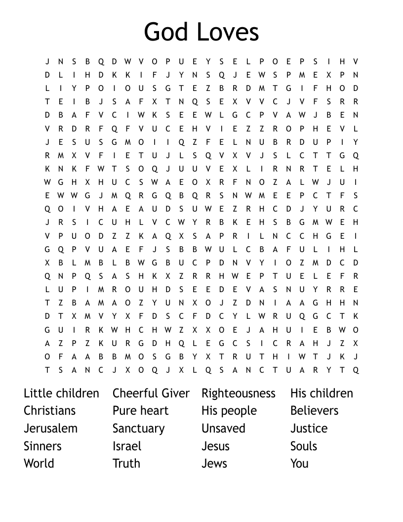 God Loves Word Search