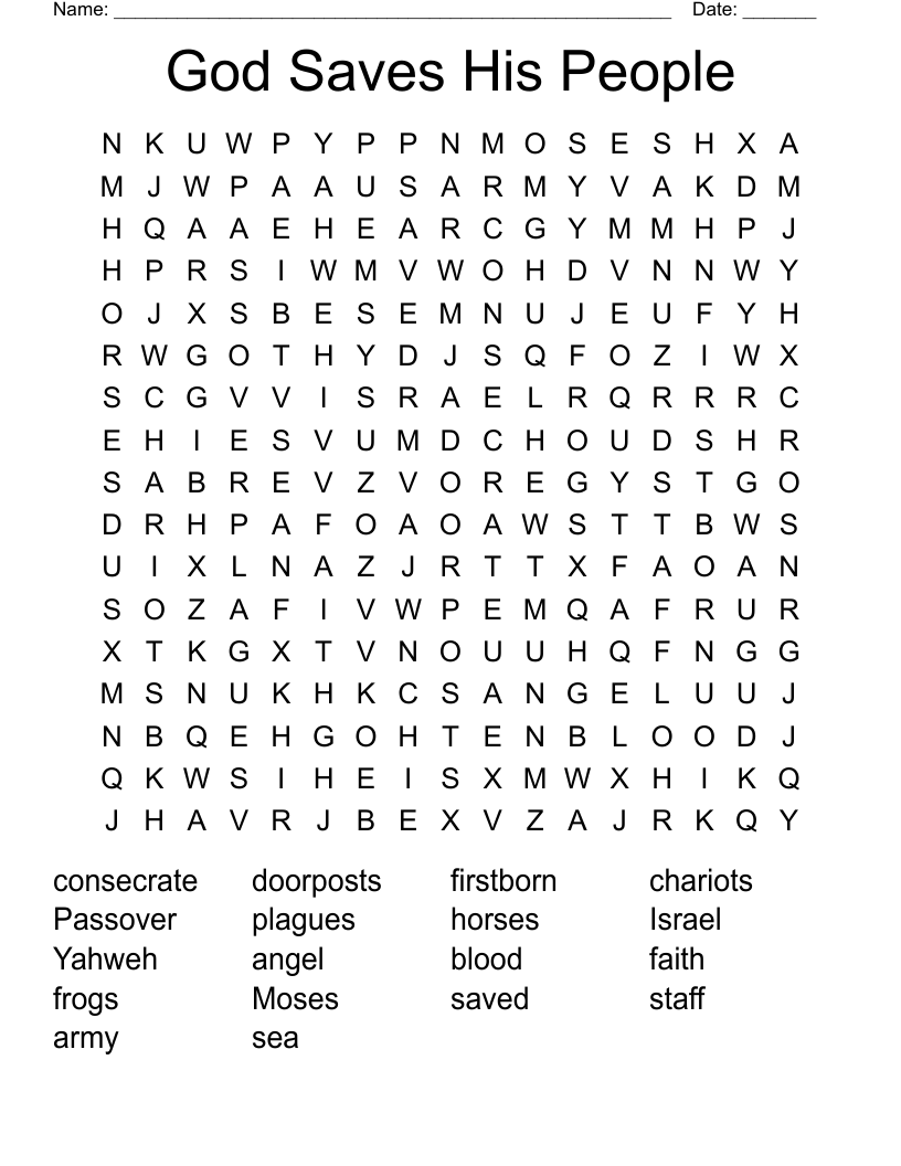 God Saves His People Word Search