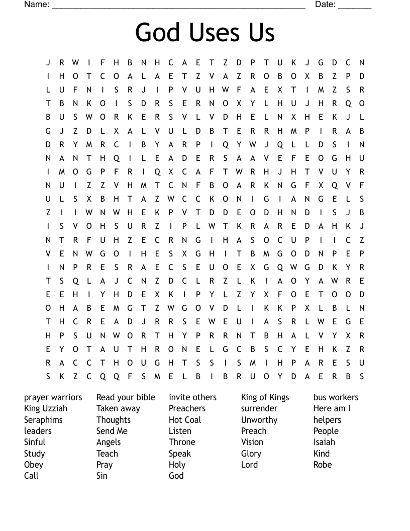 God Uses Us Word Search
