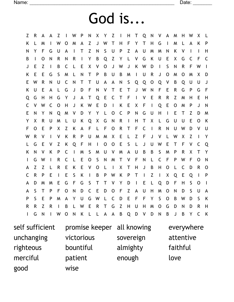 God is... Word Search