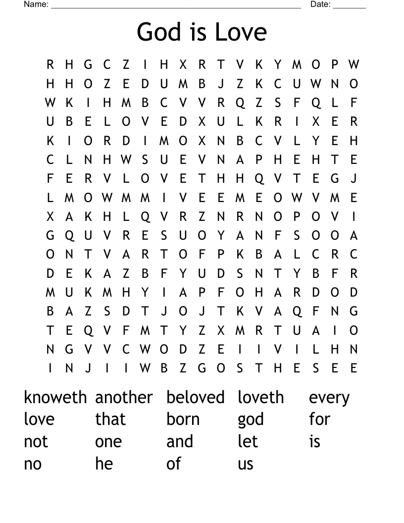 God is Love Word Search