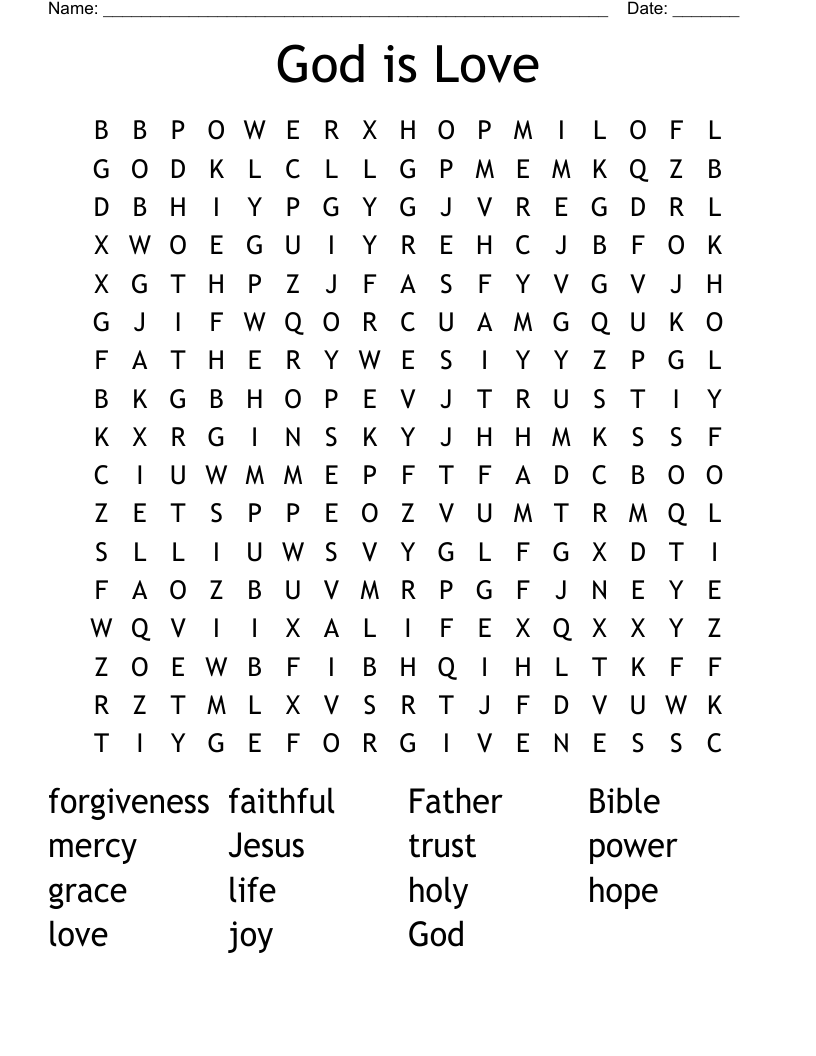 God is Love Word Search