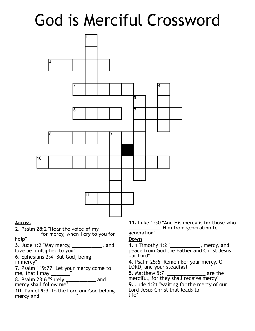 God is Merciful Crossword