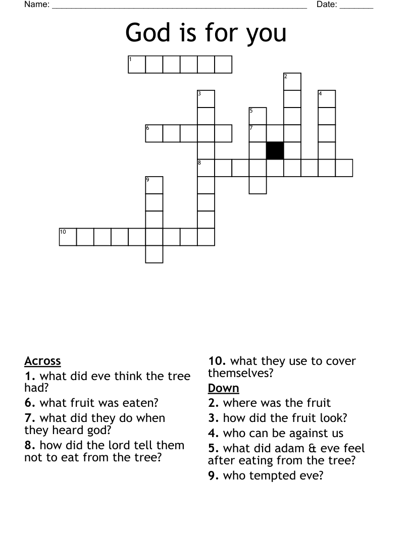 God is for you Crossword