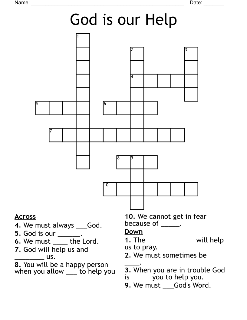 God is our Help Crossword
