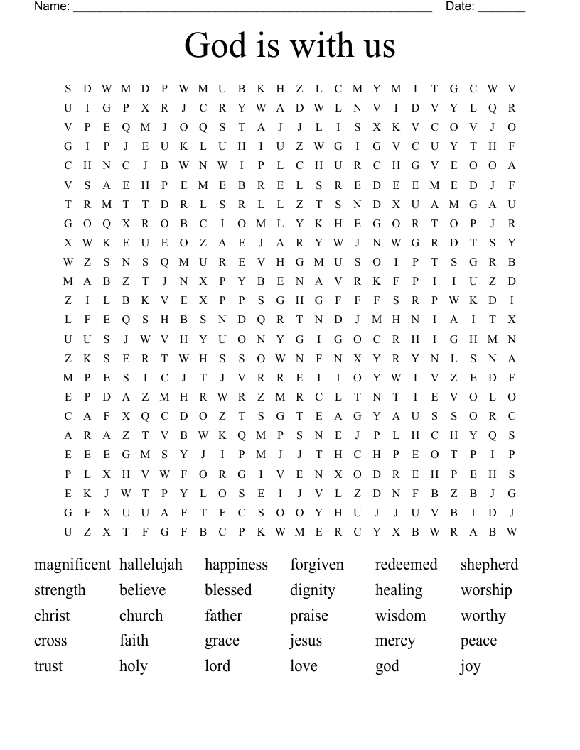 God is with us Word Search