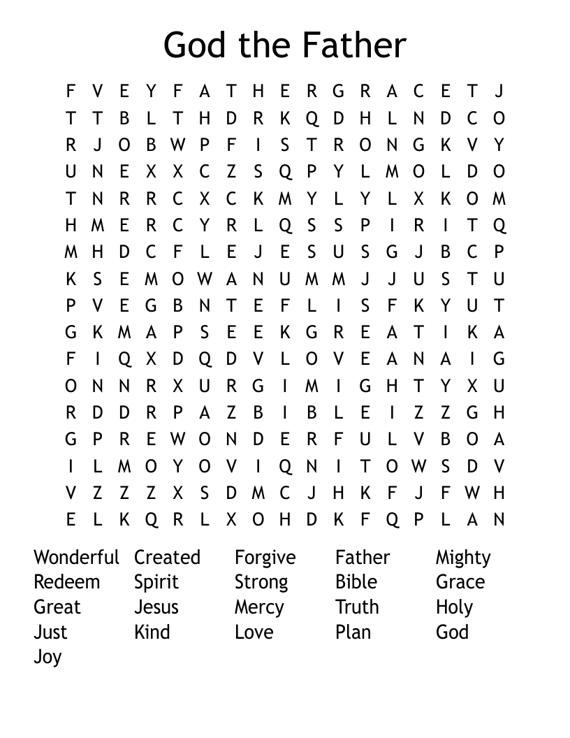 God the Father Word Search