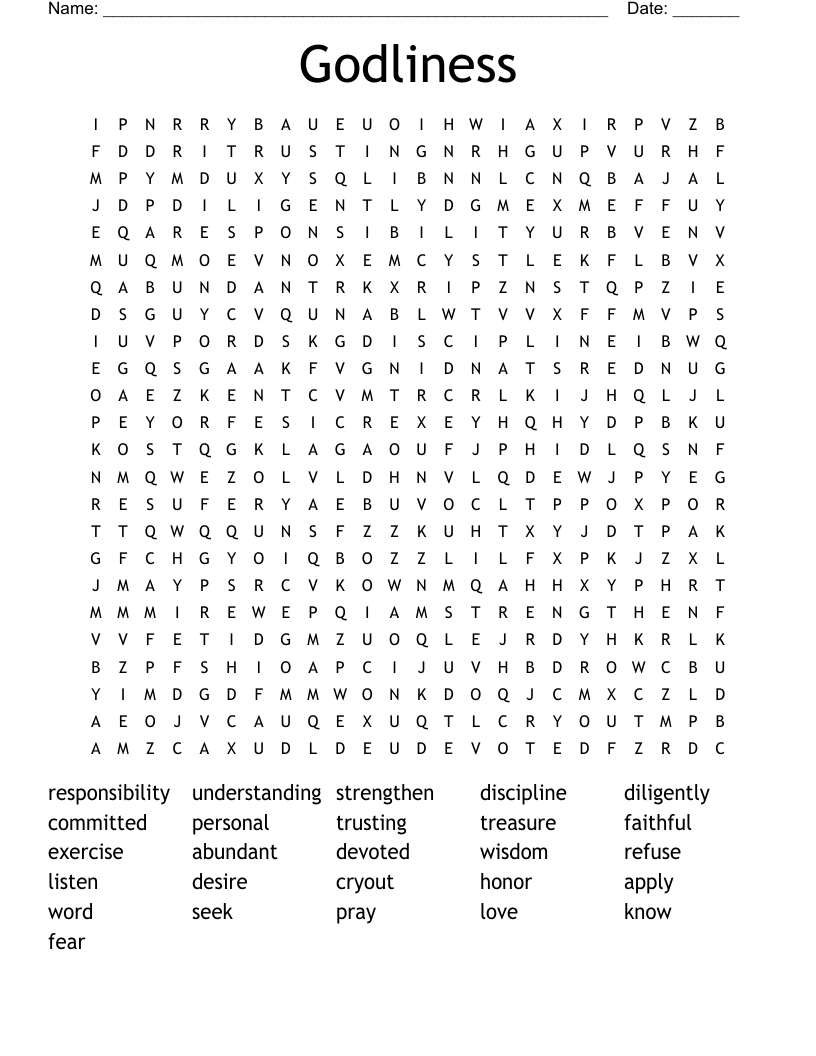 Godliness Word Search