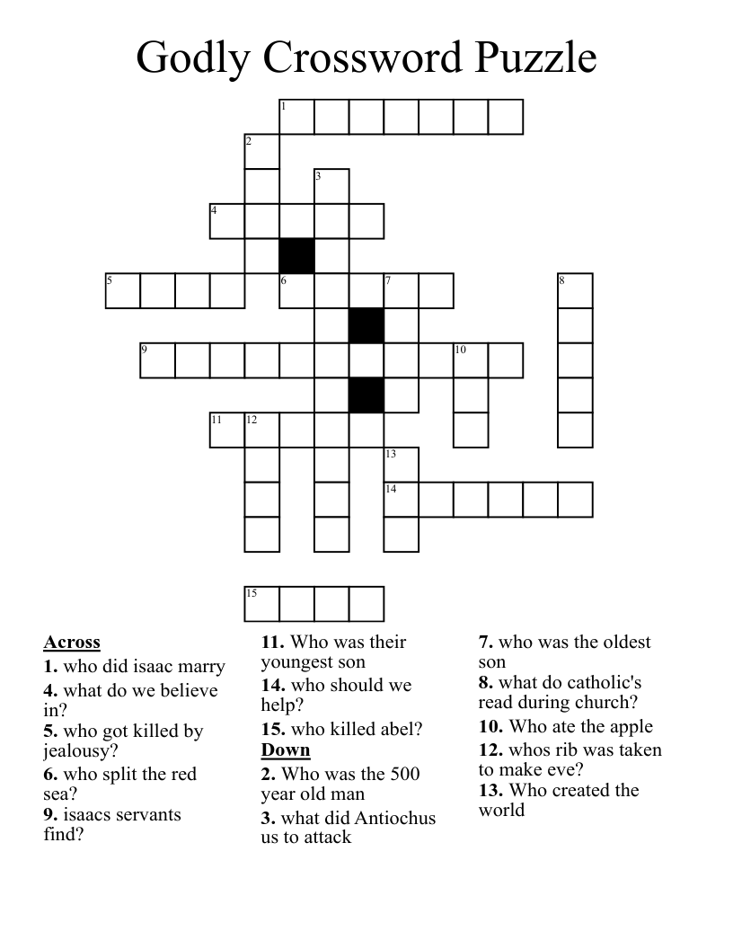 Godly Crossword Puzzle