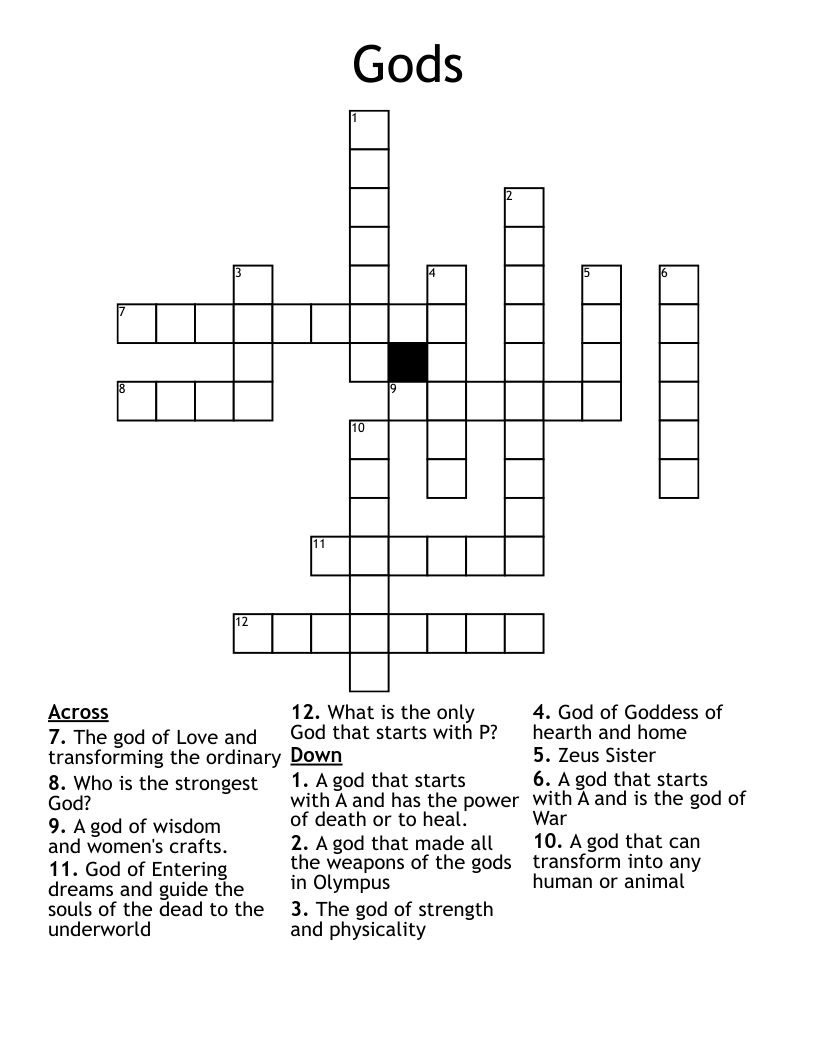 Gods Crossword