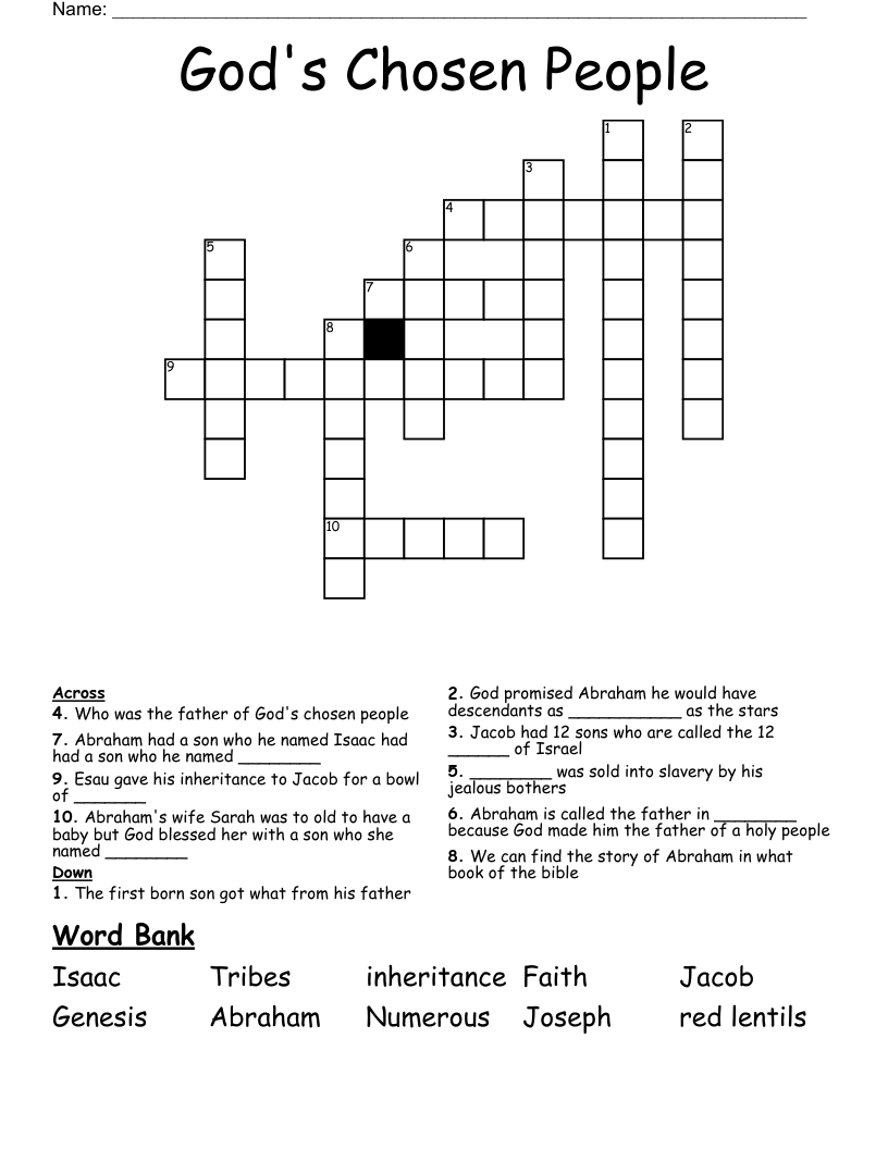 God's Chosen People Crossword