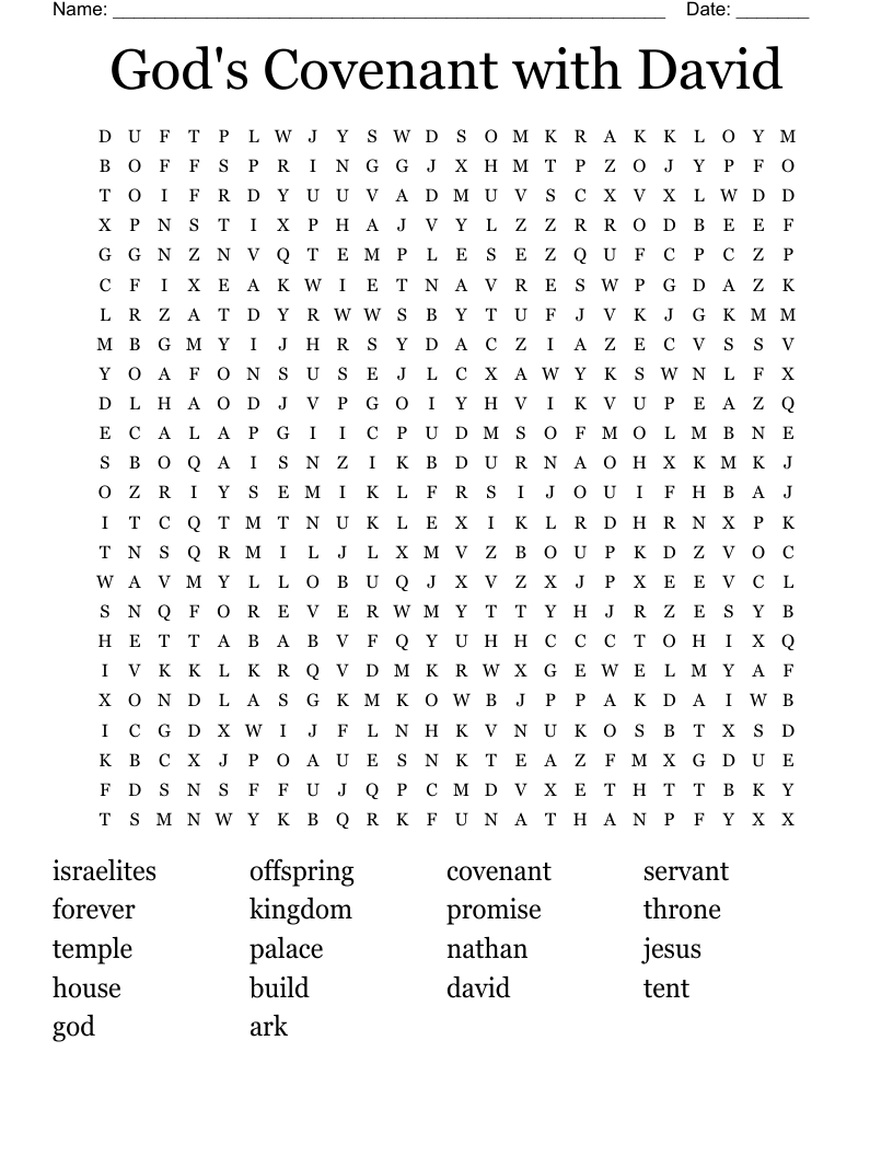 God's Covenant with David Word Search