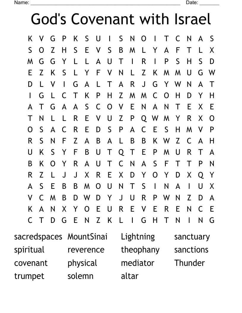 God's Covenant with Israel  Word Search