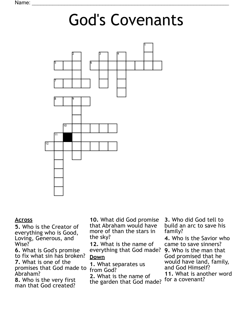 God's Covenants Crossword