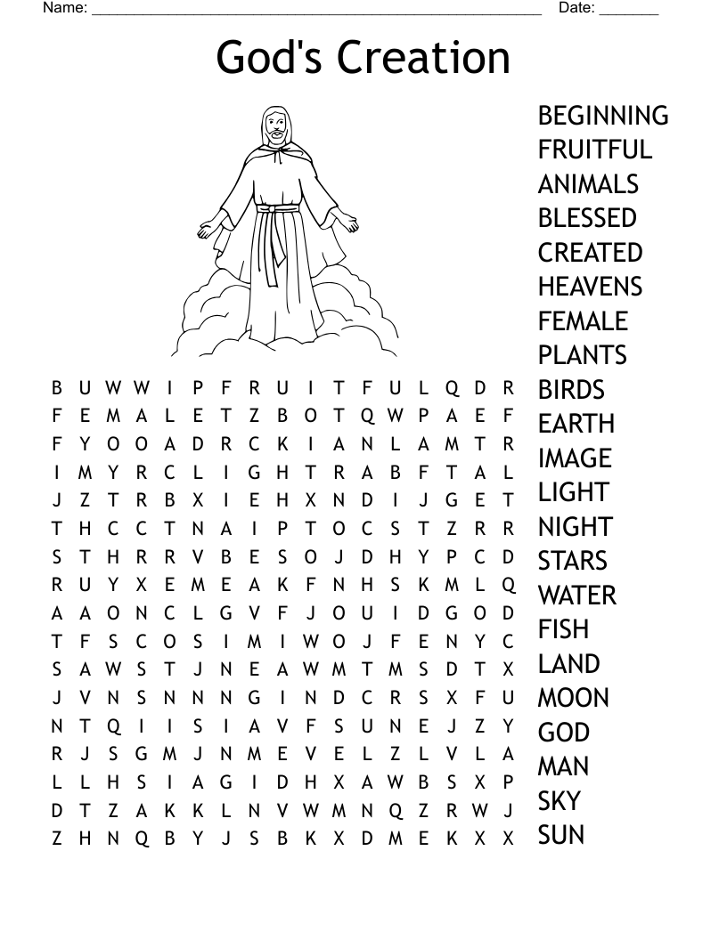 God's Creation Word Search