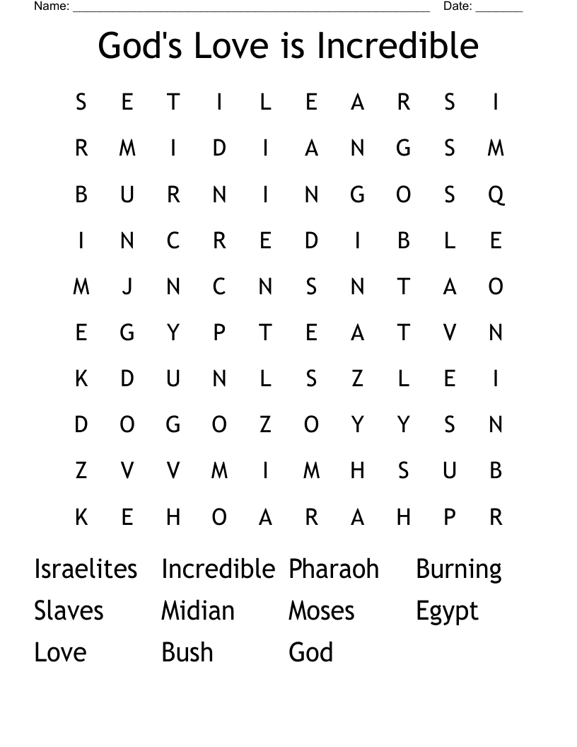 God's Love is Incredible Word Search