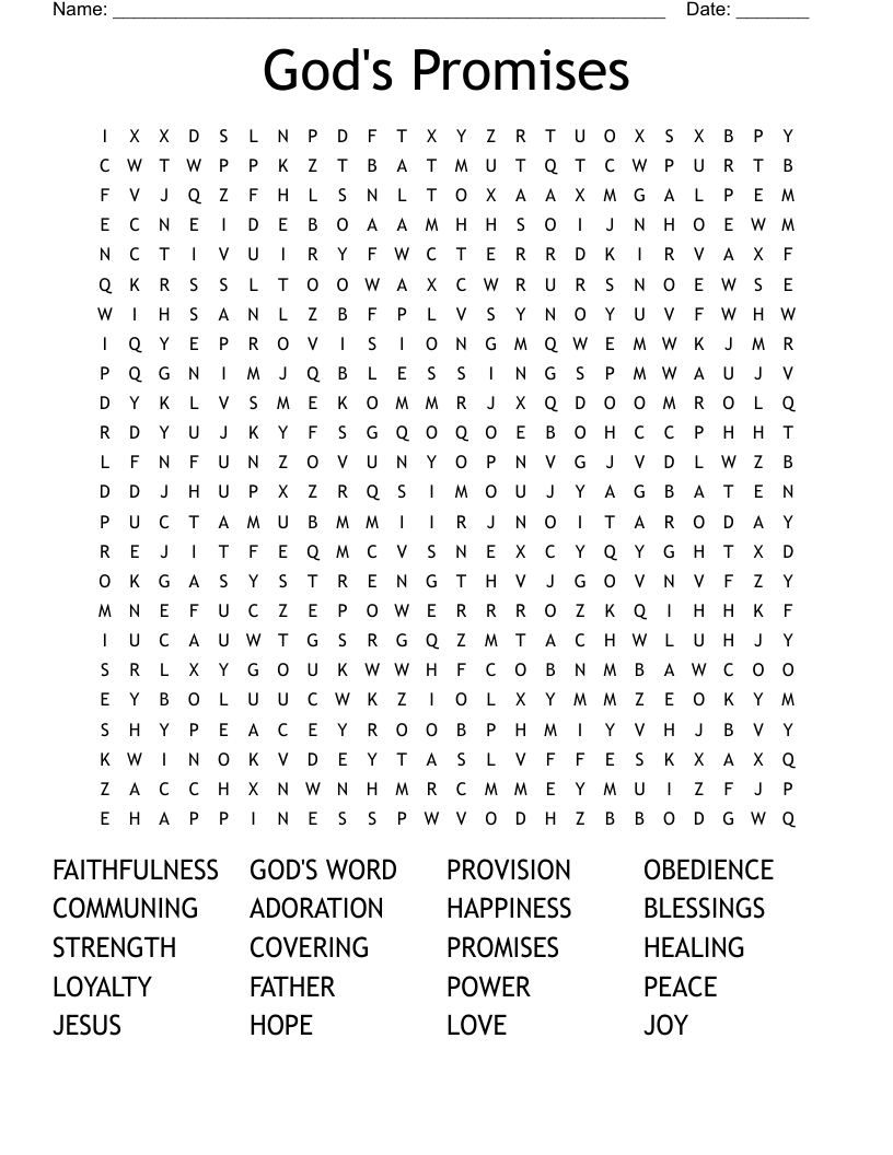God's Promises Word Search