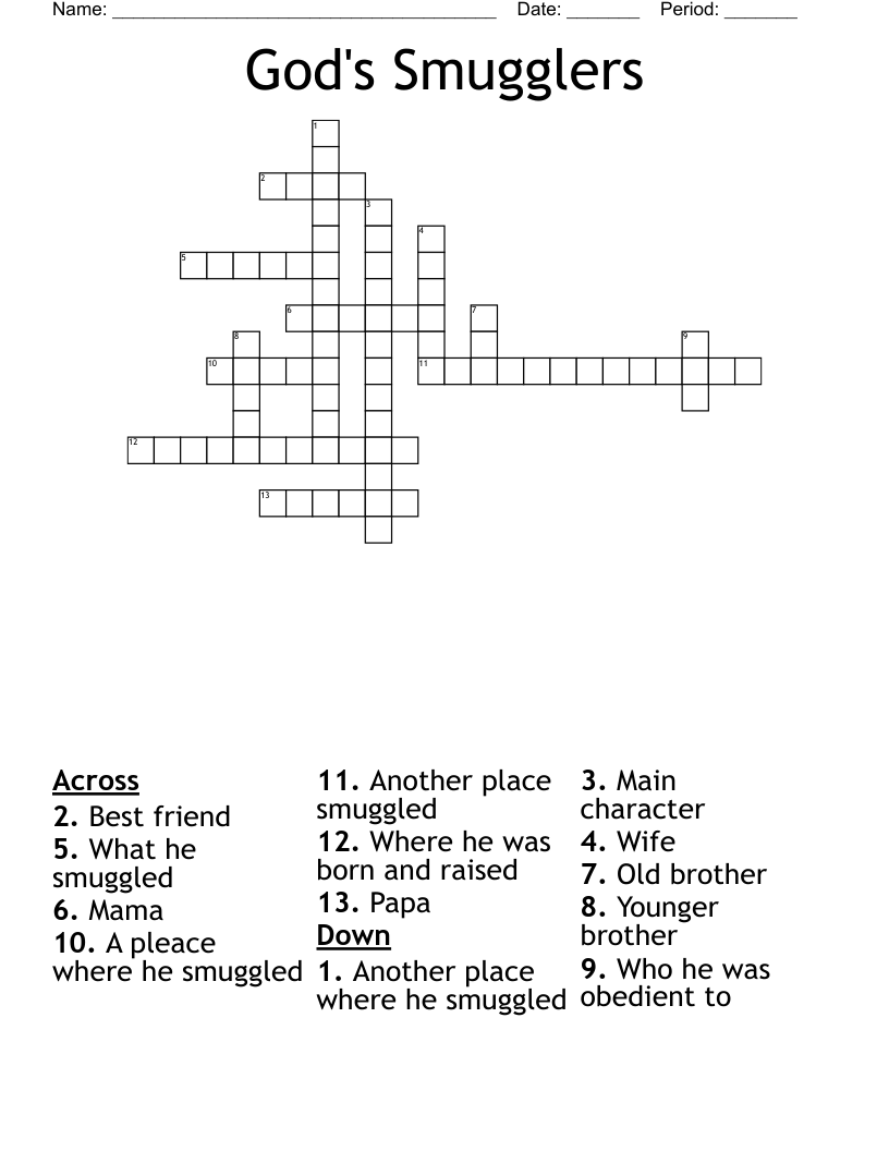 God's Smugglers Crossword