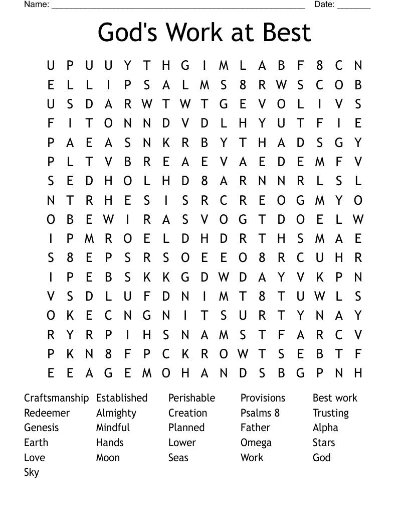 God's Work at Best Word Search