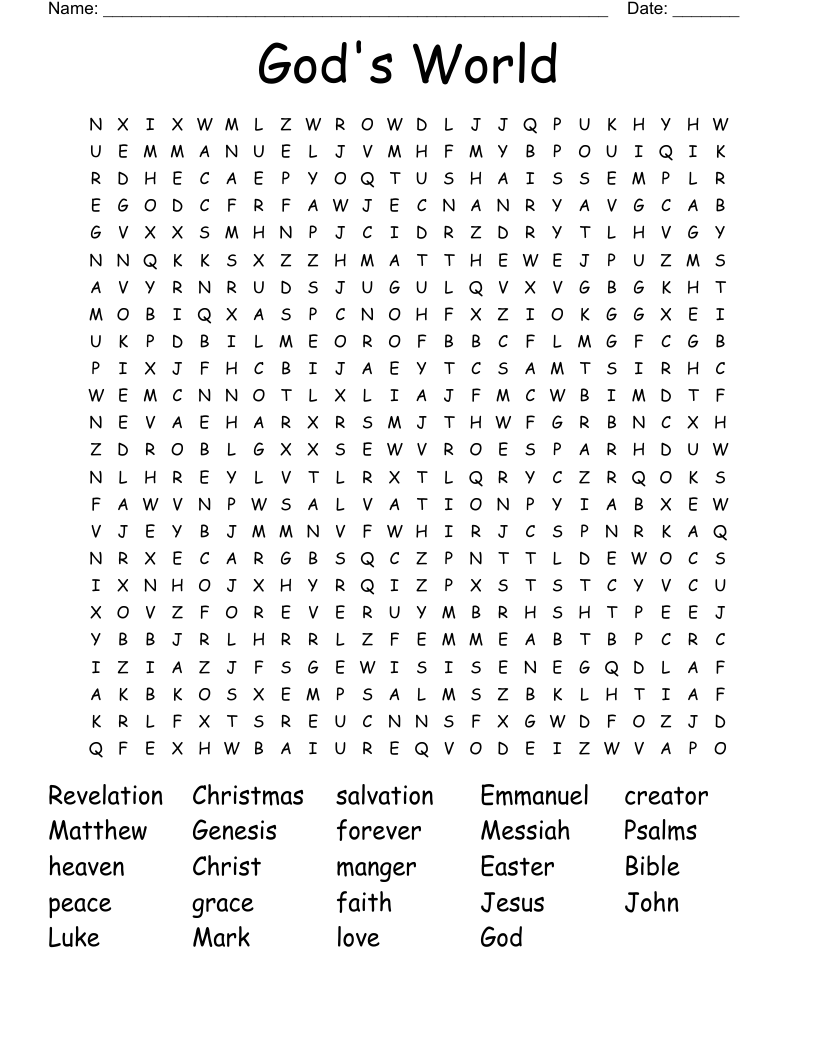 God's World Word Search