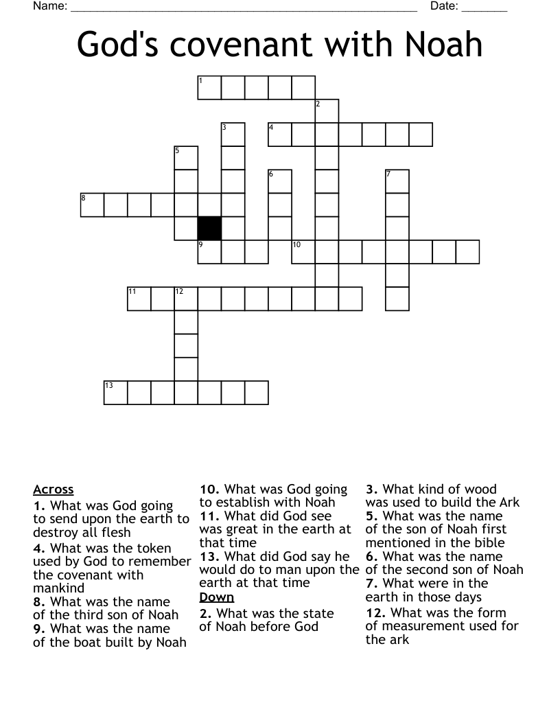 God's covenant with Noah Crossword