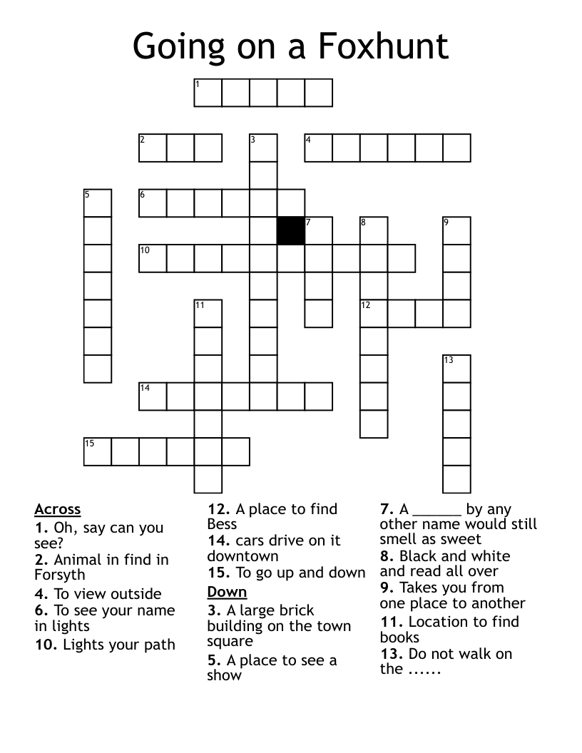 Going on a Foxhunt Crossword