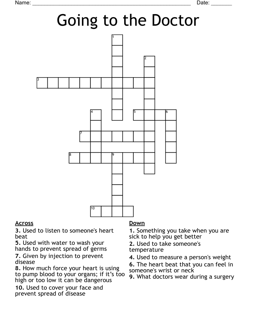 Going to the Doctor Crossword