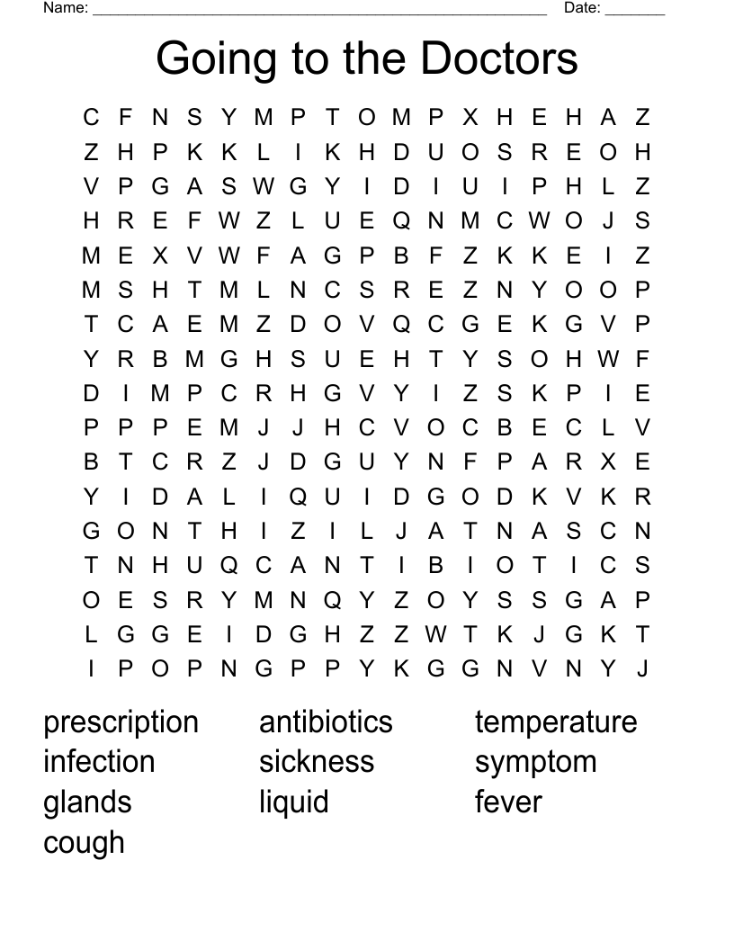 Going to the Doctors Word Search