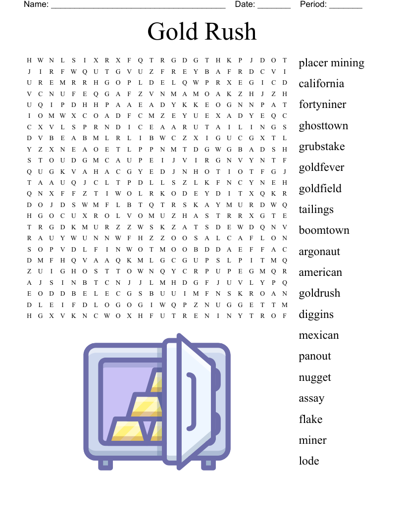 Gold Rush      Word Search
