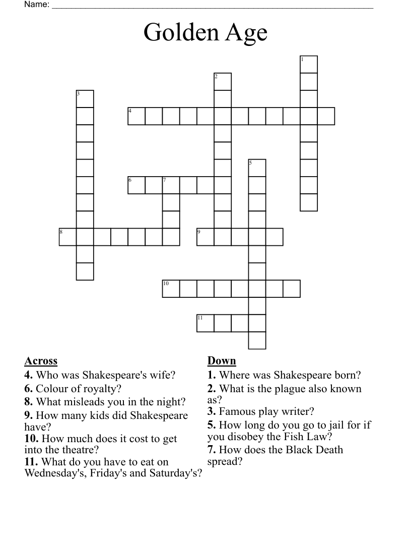 Golden Age Crossword