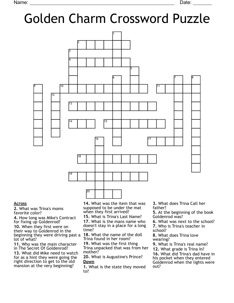 Golden Charm Crossword Puzzle