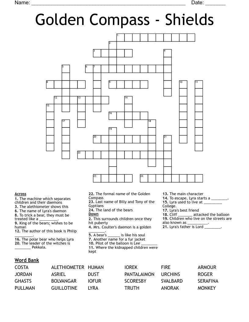 Golden Compass - Shields Crossword